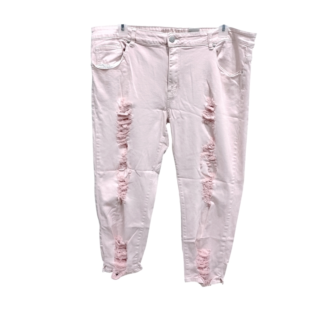 V.I.P Barbie Pink Distressed Spandex Stretch Jeans Size 24